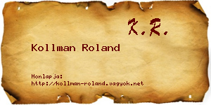 Kollman Roland névjegykártya